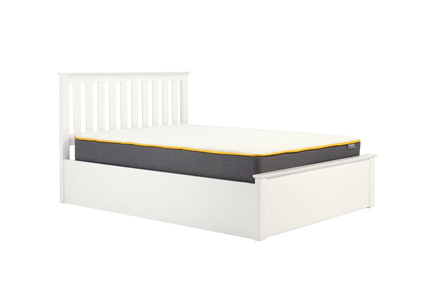 Pheonix White Ottoman Small Double Bed + Comfort Small Double Mattress