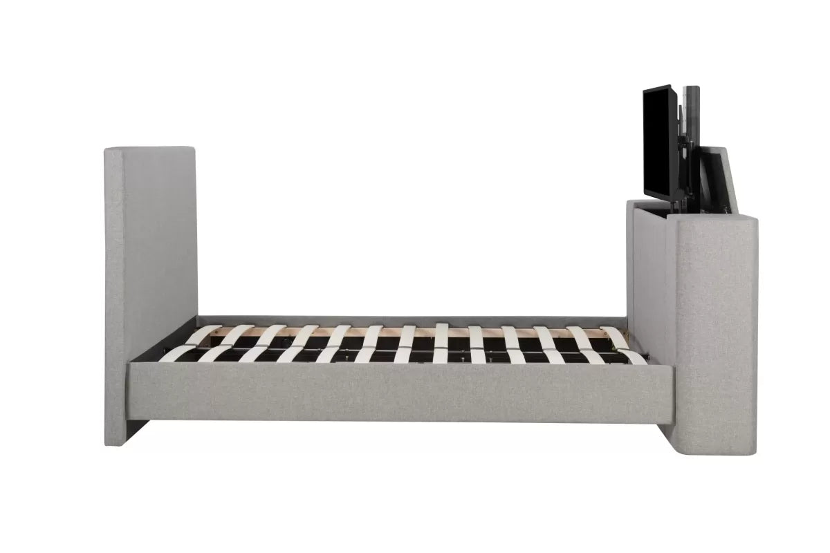 Plaza Luxurious Grey Fabric TV Bed