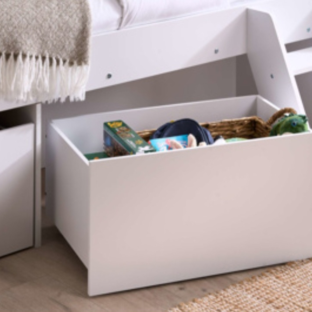 Poppy White Cabin Bed + Sleep Happy Air Single Mattress