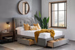 Shelby Grey Storage Double Bed + Heaven Double Mattress