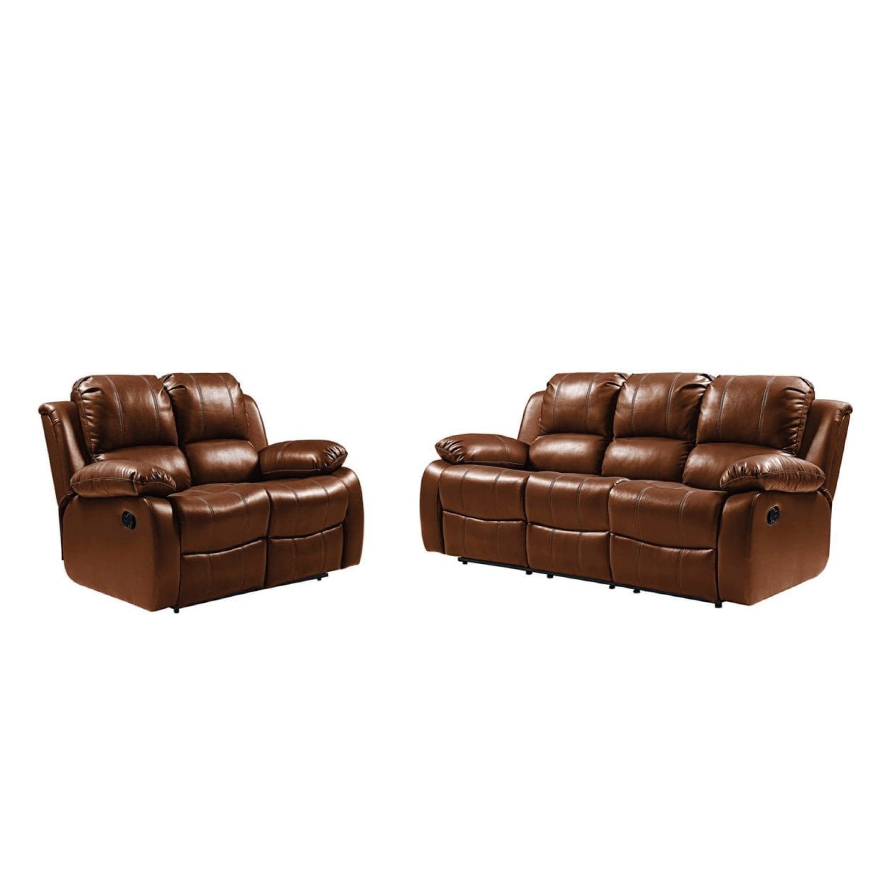 Valencia Tan Leather Recliner 3+2 Seater Sofa Set