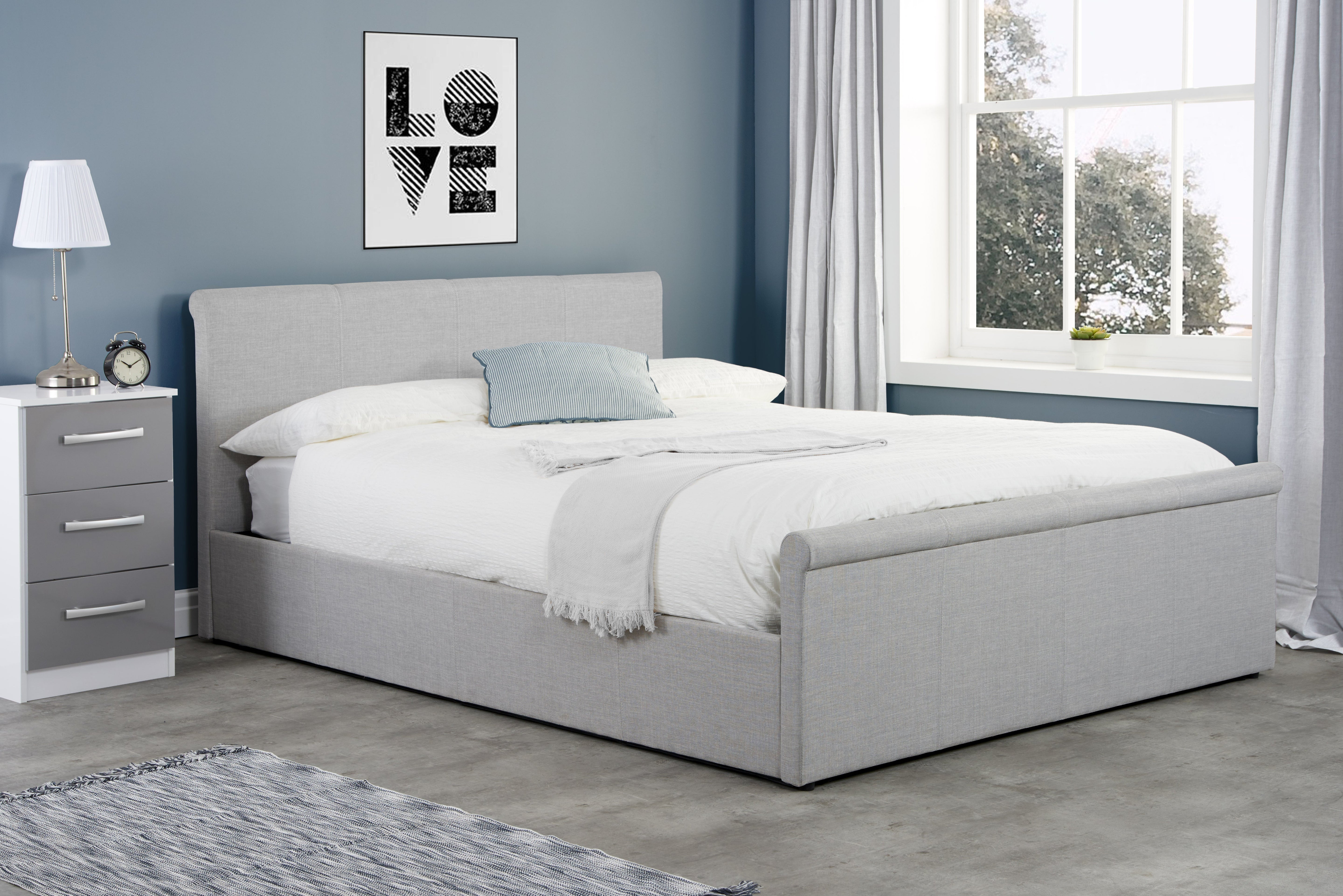 Stratus Grey Double Ottoman Bed