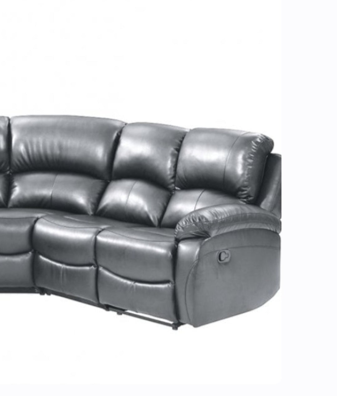 Zoma Grey Leather Universal  Recliner  5 Seater Corner Sofa
