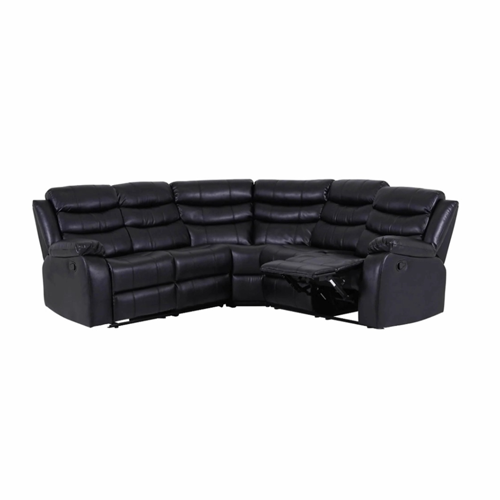 Selina Black Leathe 5 Seater Manual Recliner