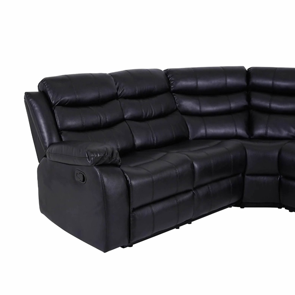 Selina Black Leathe 5 Seater Manual Recliner