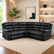 Selina Black Leathe 5 Seater Manual Recliner