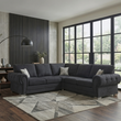 Serona Black Fabric Full Back Corner Sofa