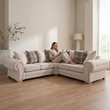 Serona Cancun Beige Fabric Scatter Cushions 5 Seater Sofa