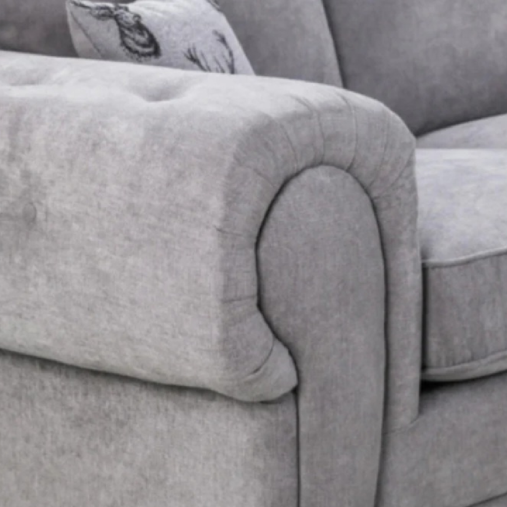 Serona Grey Fabric Scatter Cushions Corner Sofa