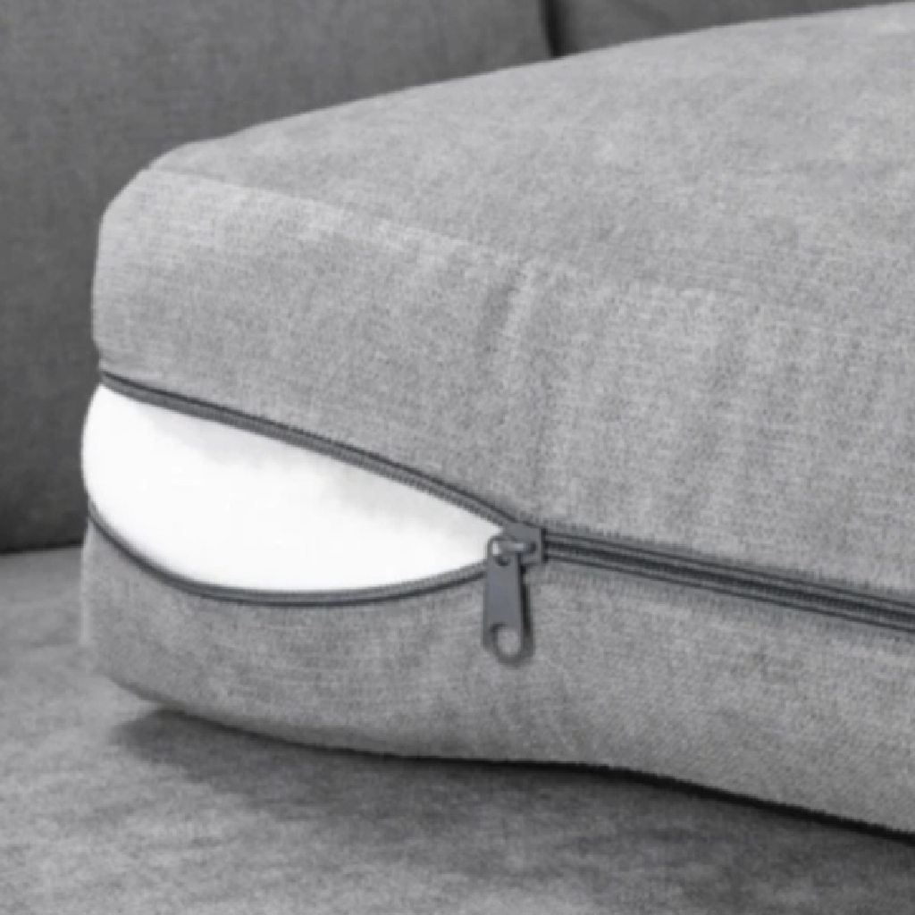 Serona Grey Fabric Scatter Cushions Corner Sofa