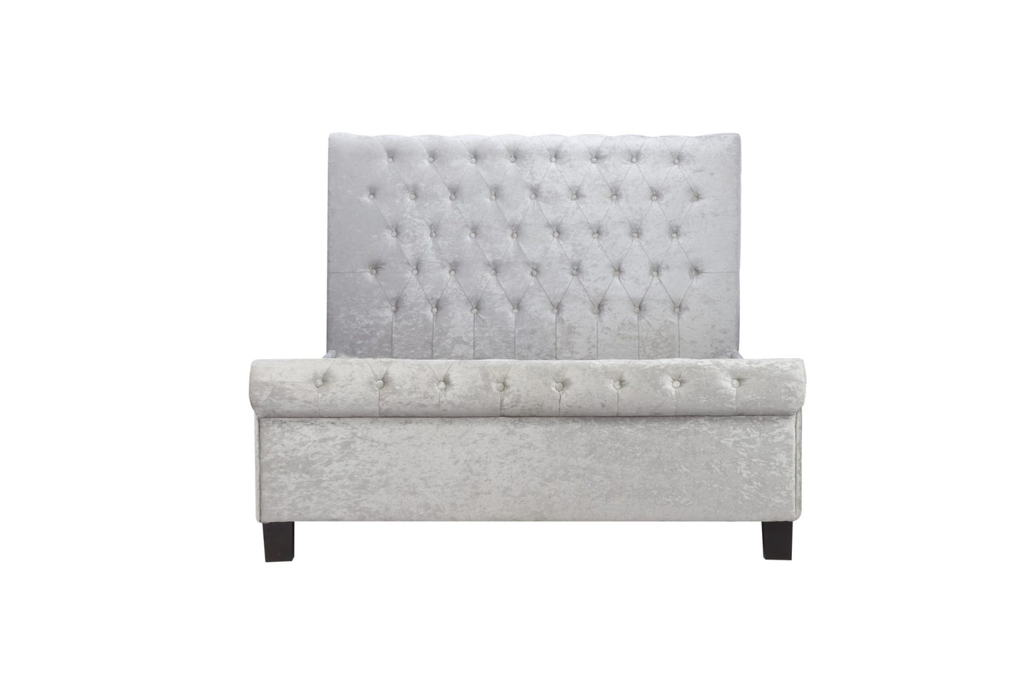 Zienna Steel Crush Vevlet  Fabric Double Bed