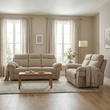 Tamara Beige Woven Fabric Electric Recliner 3 + 2 Seater Sofa Set
