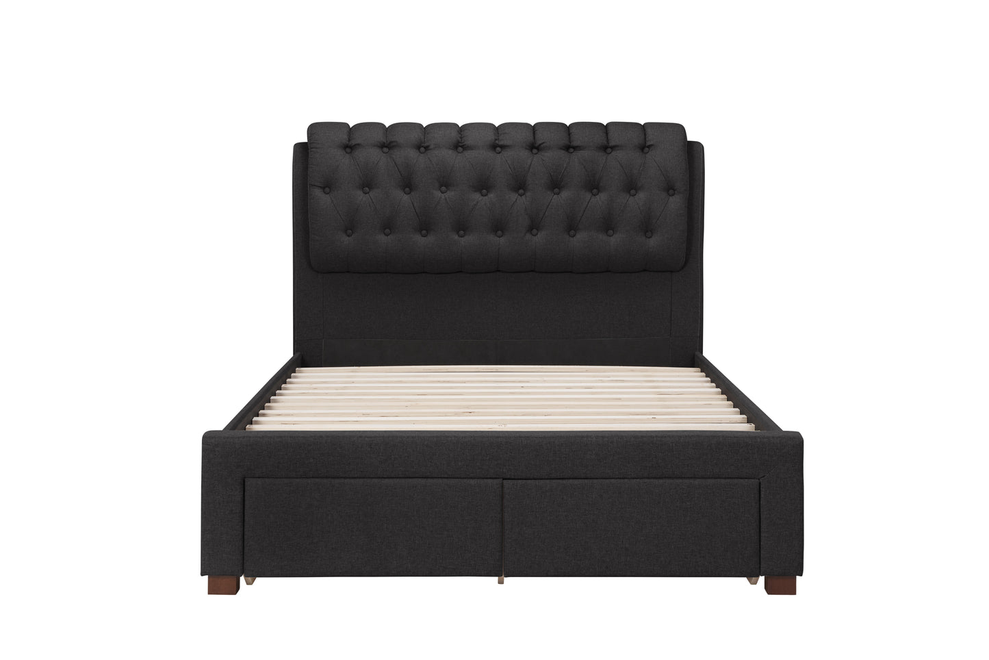 Valentino Charcoal Storage Double Bed + Bliss Double Mattress