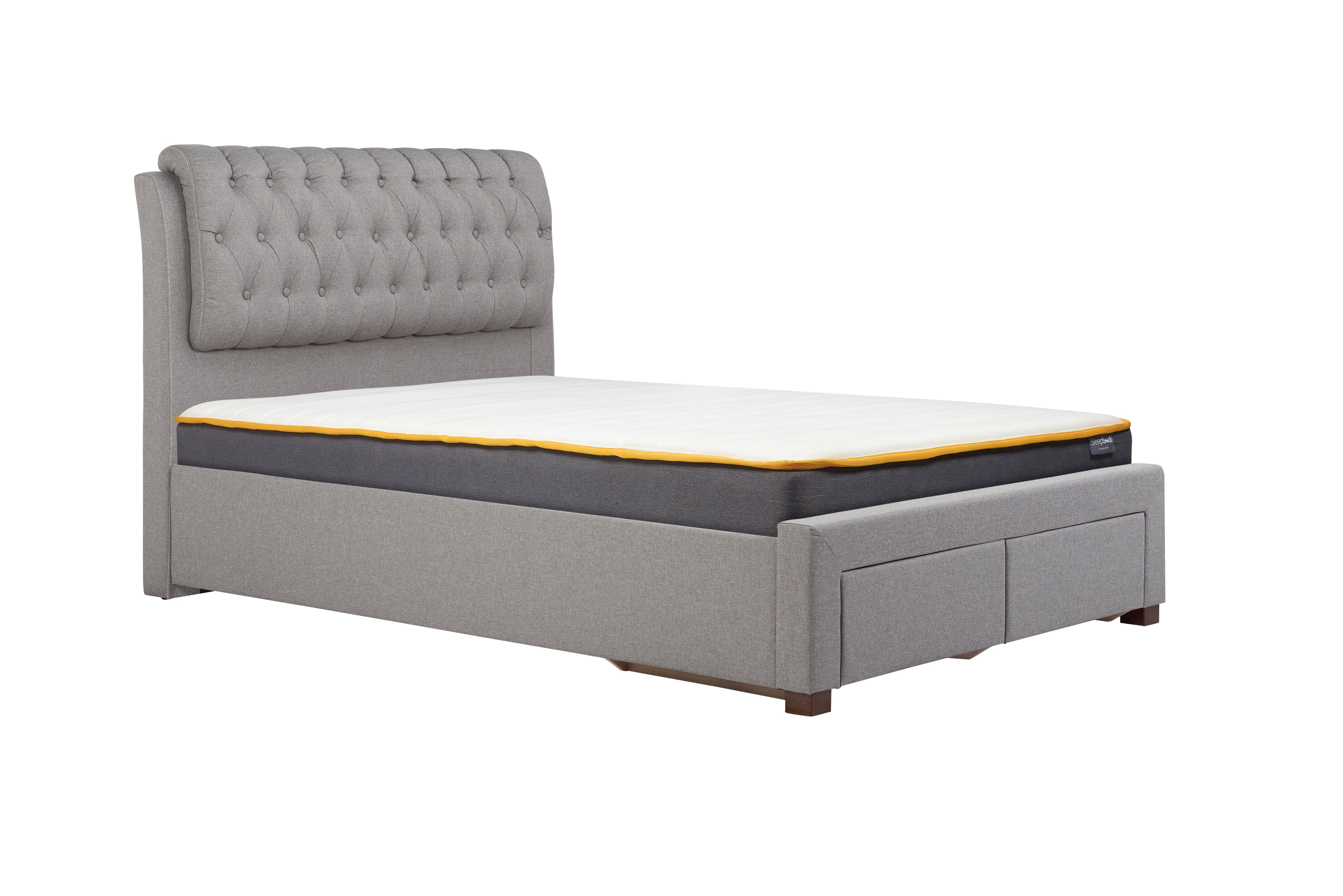 Valentino Grey Storage Double Bed