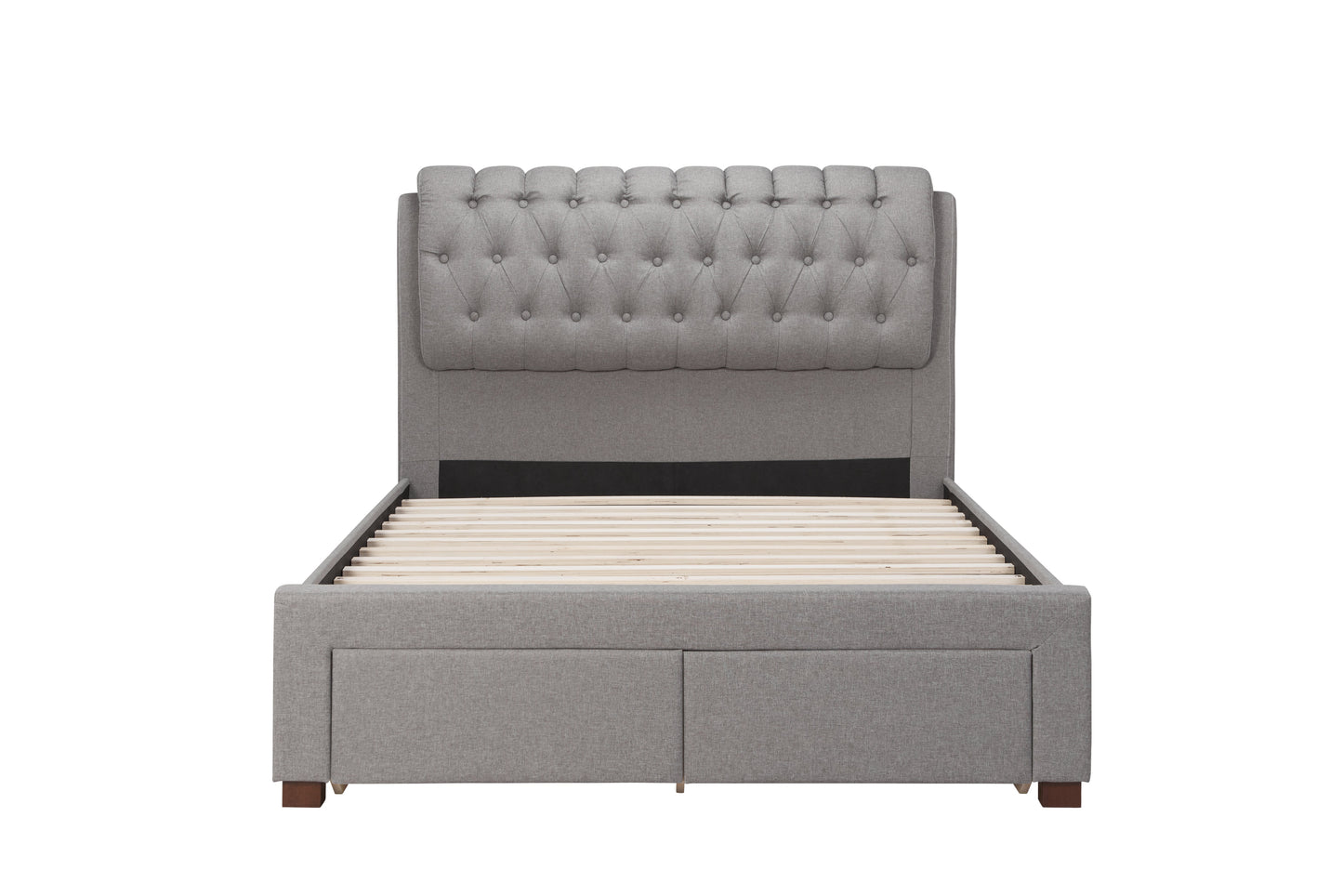 Valentino Grey Storage Double Bed + Bliss Double Mattress