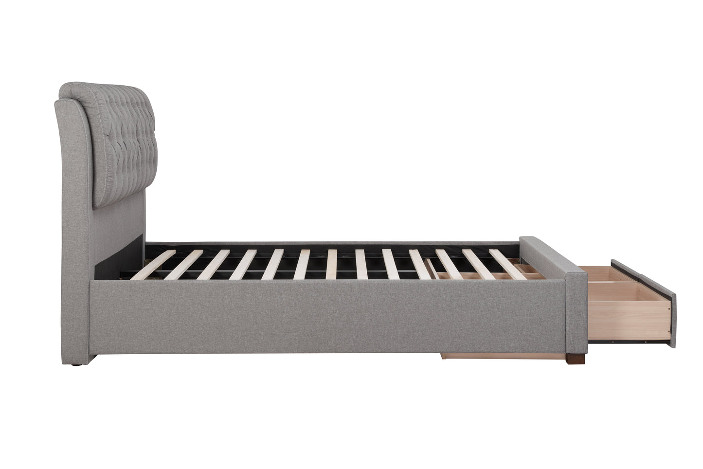 Valentino Grey Storage Double Bed + Bliss Double Mattress