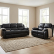 Valencia Black Leather Recliner 3+2 Seater Sofa Set