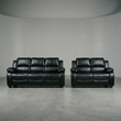 Valeria Black Leather  3+2 Seater Sofa Set
