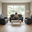 Valeria Charcoal Fabric 3 + 2 + 1 Seater Sofa Set.