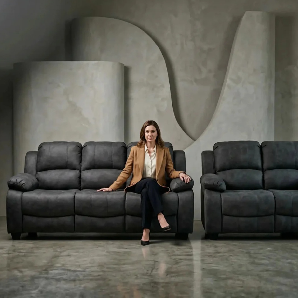 Valeria  Grey  Fabric 3+2 Seater Sofa Set