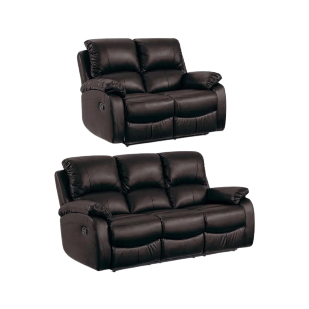 Zoma Brown Leather Recliner 3+2 Sofa Set