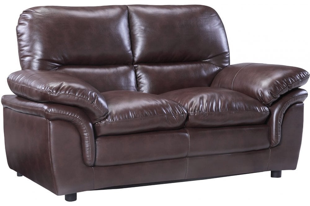 Ferona Brown Leather 2 Seater Sofa