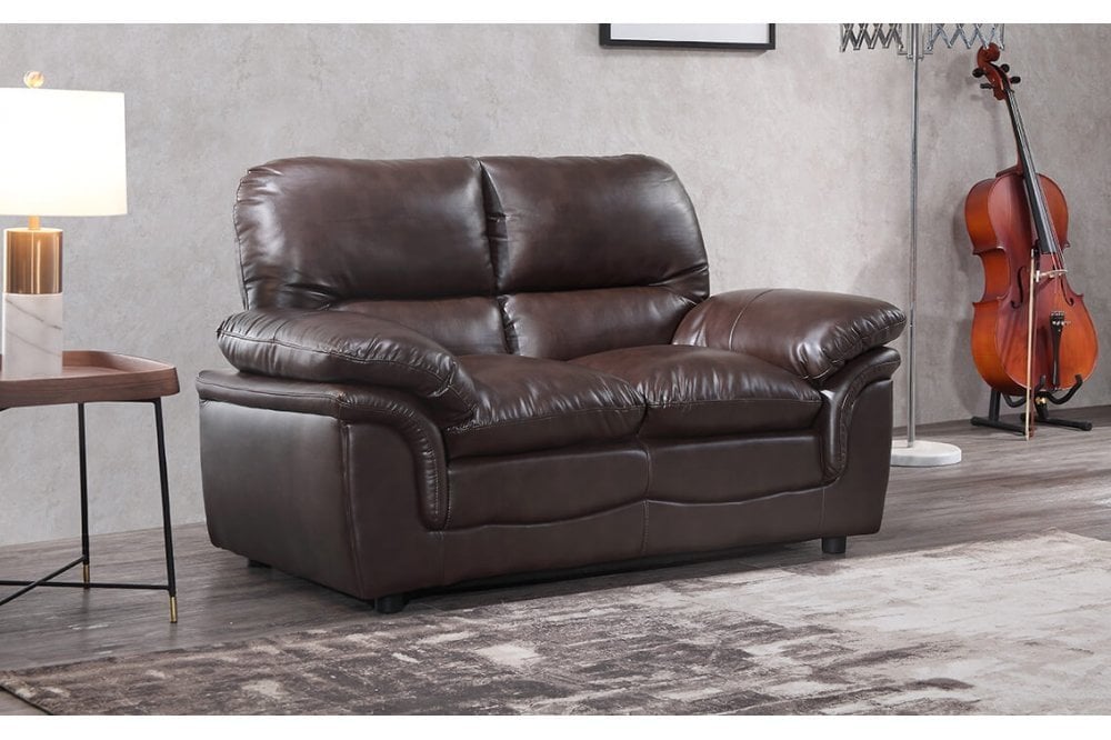 Ferona Brown Leather 2 Seater Sofa