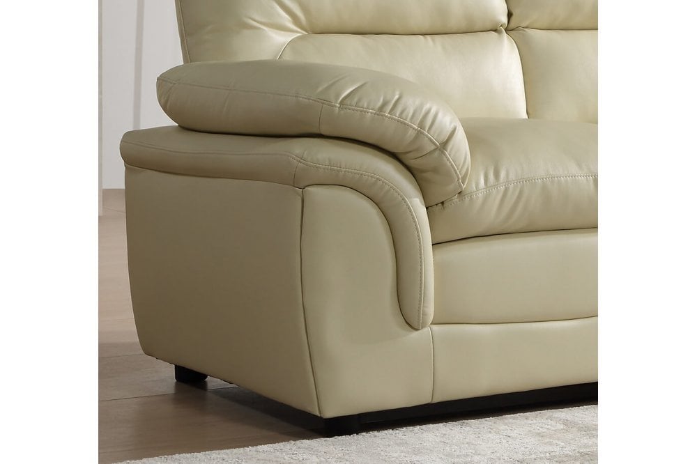 Ferona Cream Leather 3+2 Seater Sofa Set