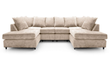 Heidi Cream Sand Chenille Fabric U - Shaped Sofa