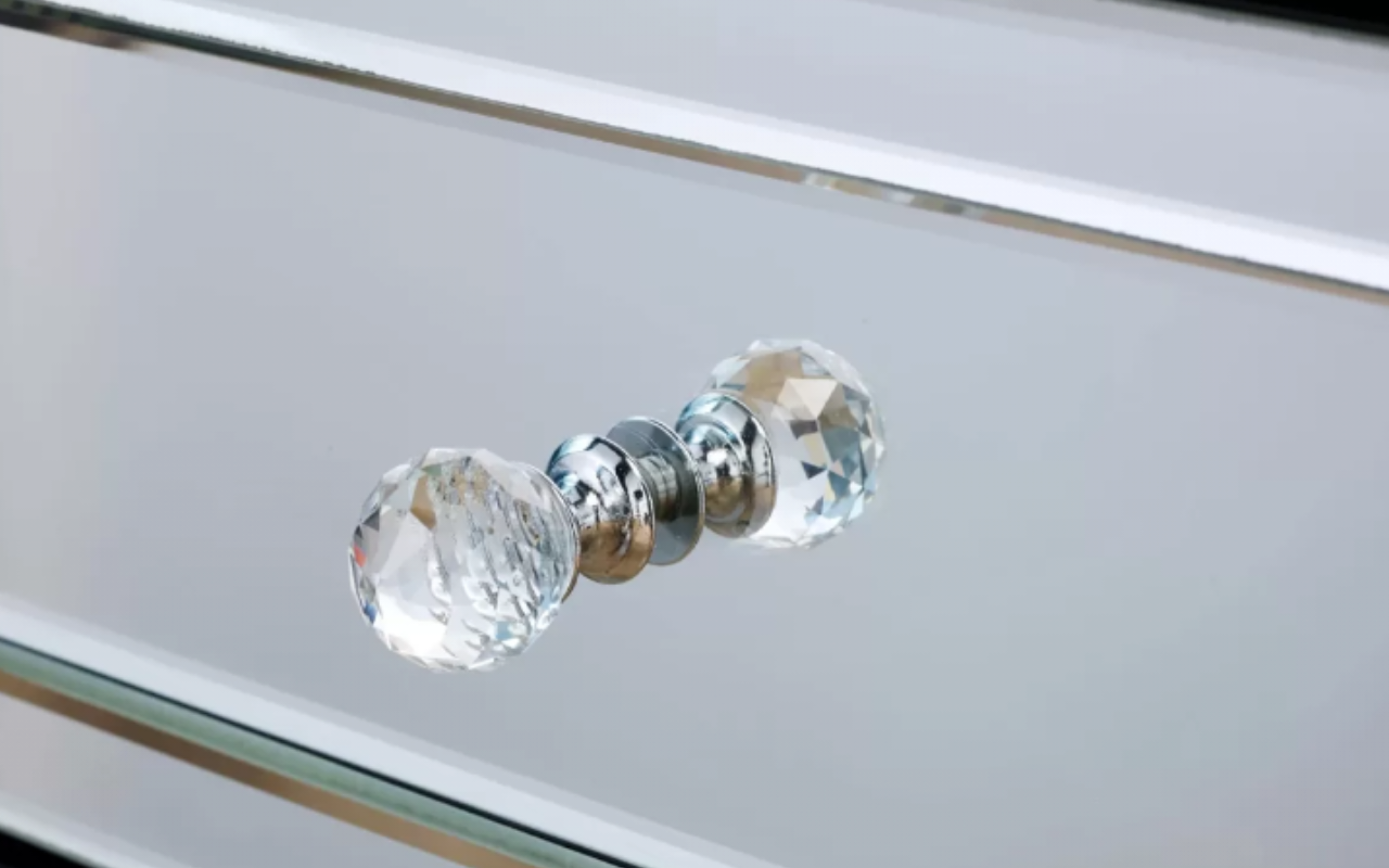 Valencia Living Room Set : Glass - Mirror . TV Unit , 2 Drawer 2 Door Sideboard & Coffe Table