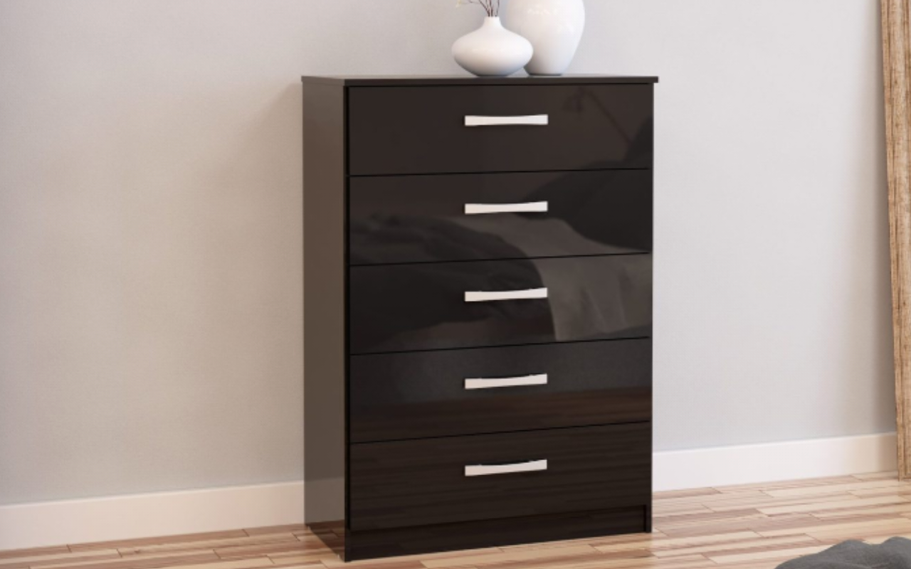  Lynx 4 Door 2 Drawer Wardrobe with Mirror + 5 Drawer Chest Set