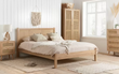 Croxley Rattan Bedroom Set : Oak  2 Door 1 Drawer Wardrobe ,  5 Drawer Chest  & 2 Drawer Bedside Set