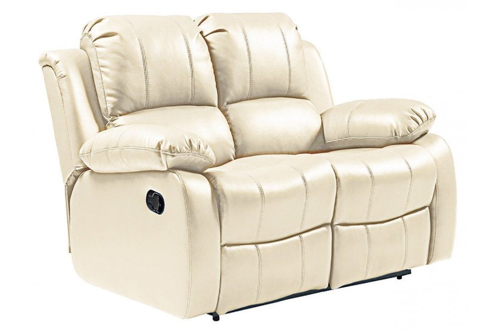 Valencia Cream Leather 2 Seater Recliner Sofa
