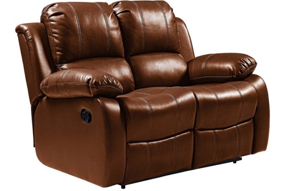 Valencia Tan Leather 2 Seater Recliner Sofa