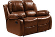 Valencia Tan Leather 2 Seater Recliner Sofa